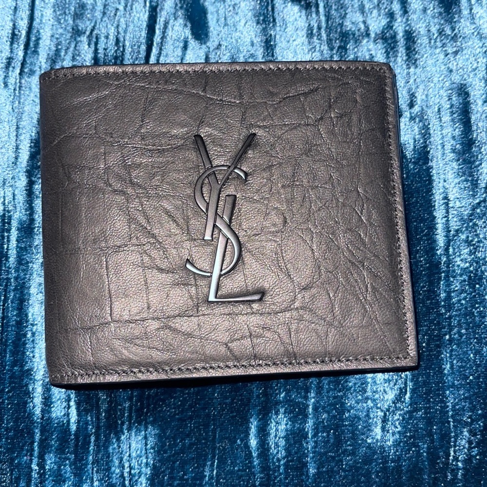Saint Laurent Croc-Embossed Leather Wallet